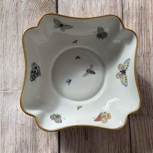 Limoges White Bowl with Gold Rim and Butterfly Motifs- stunning